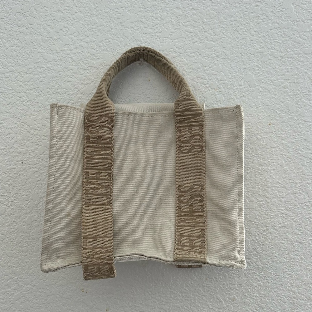 Zara Beige Canvas Tote Bag